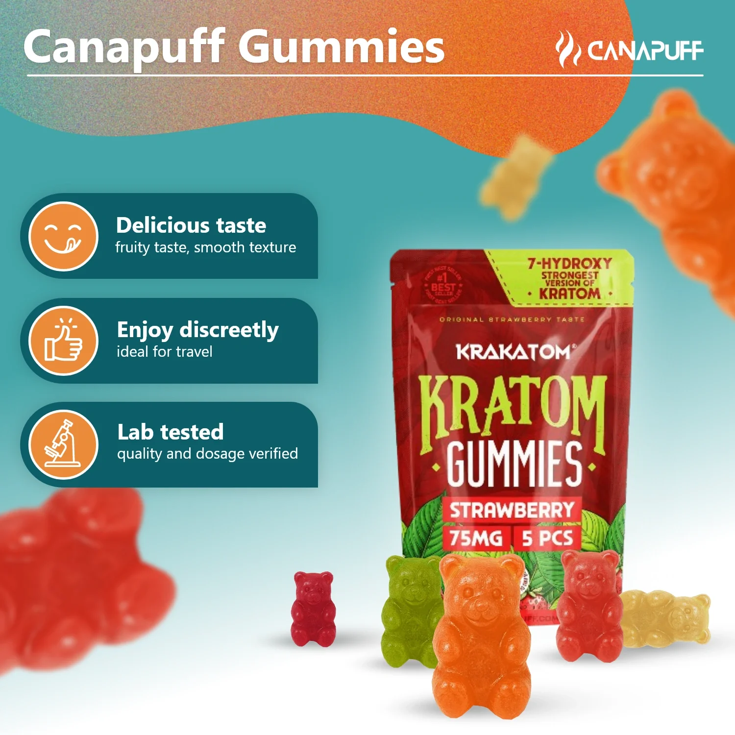 7-Hydroxy Kratom Gummibärchen Strawberry - Image 2