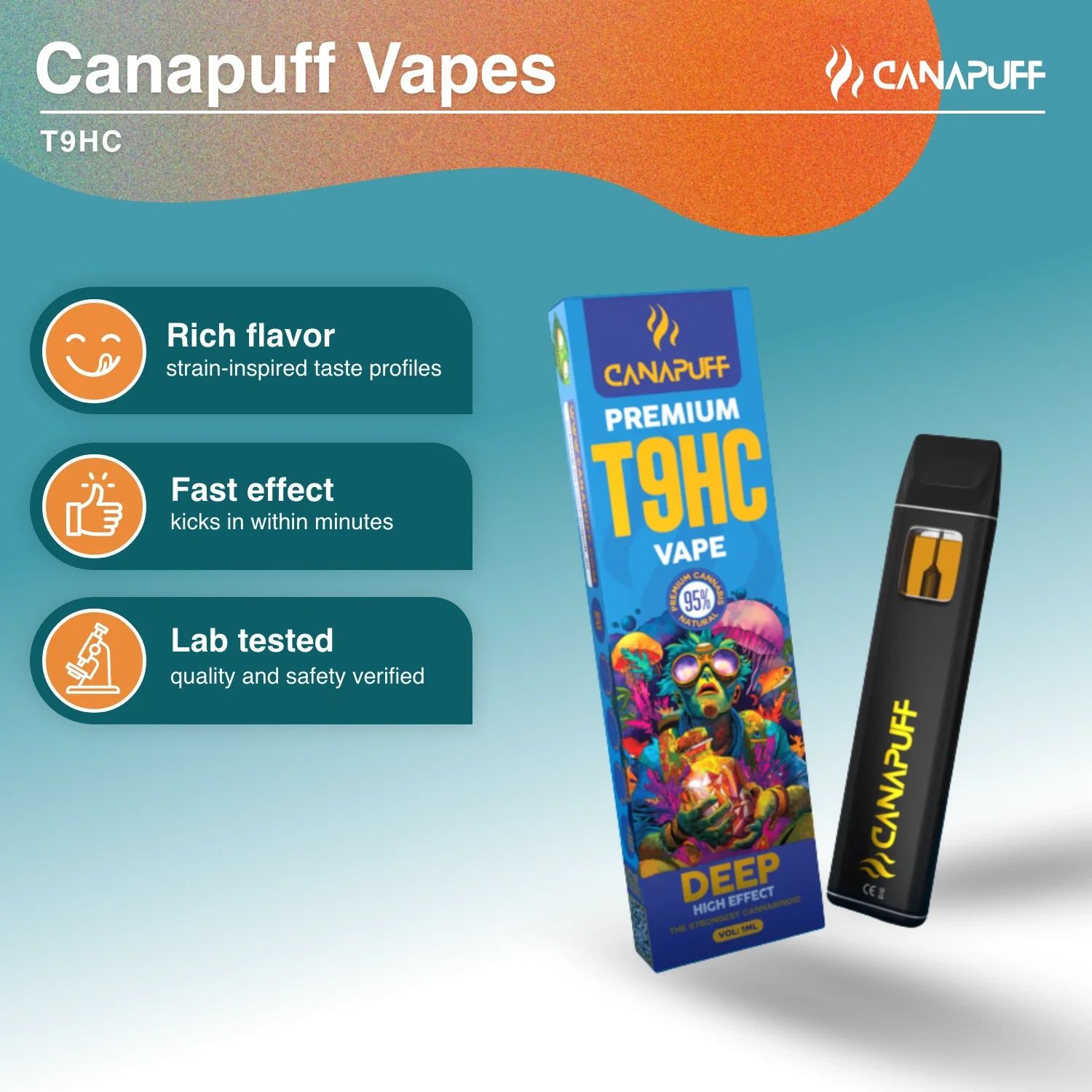 T9HC Vape Deep 95 % 1 ml - Image 2