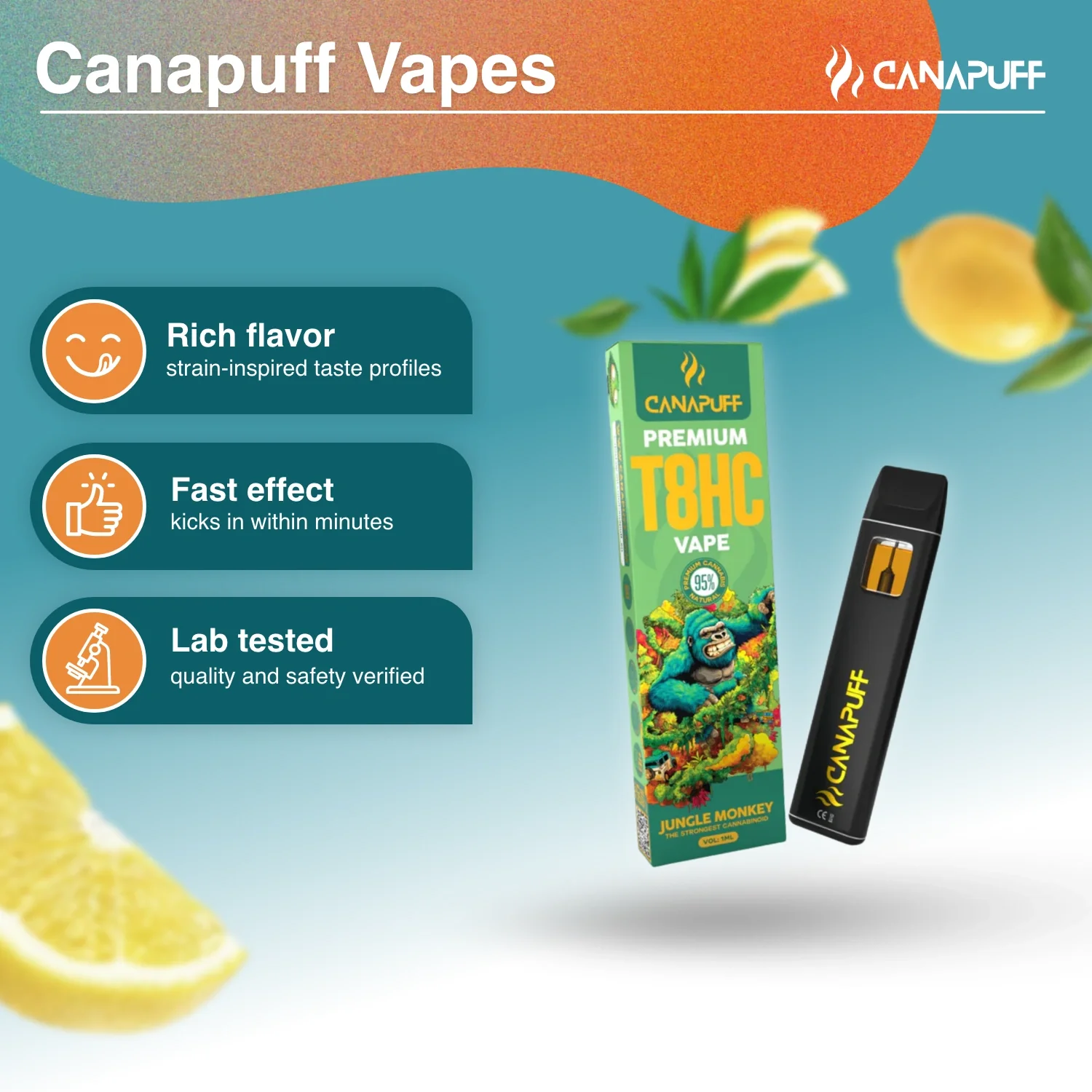 T8HC Vape Jungle Monkey 95 % 1 ml - Image 2