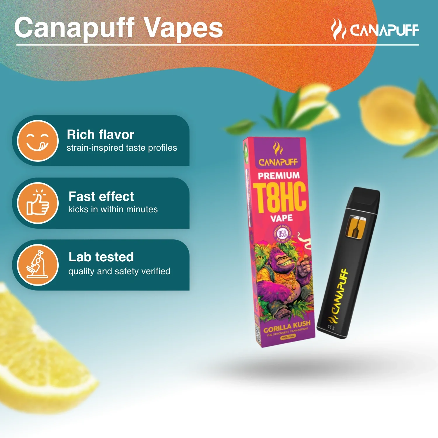 T8HC Vape Gorilla Kush 95 % 1 ml - Image 2