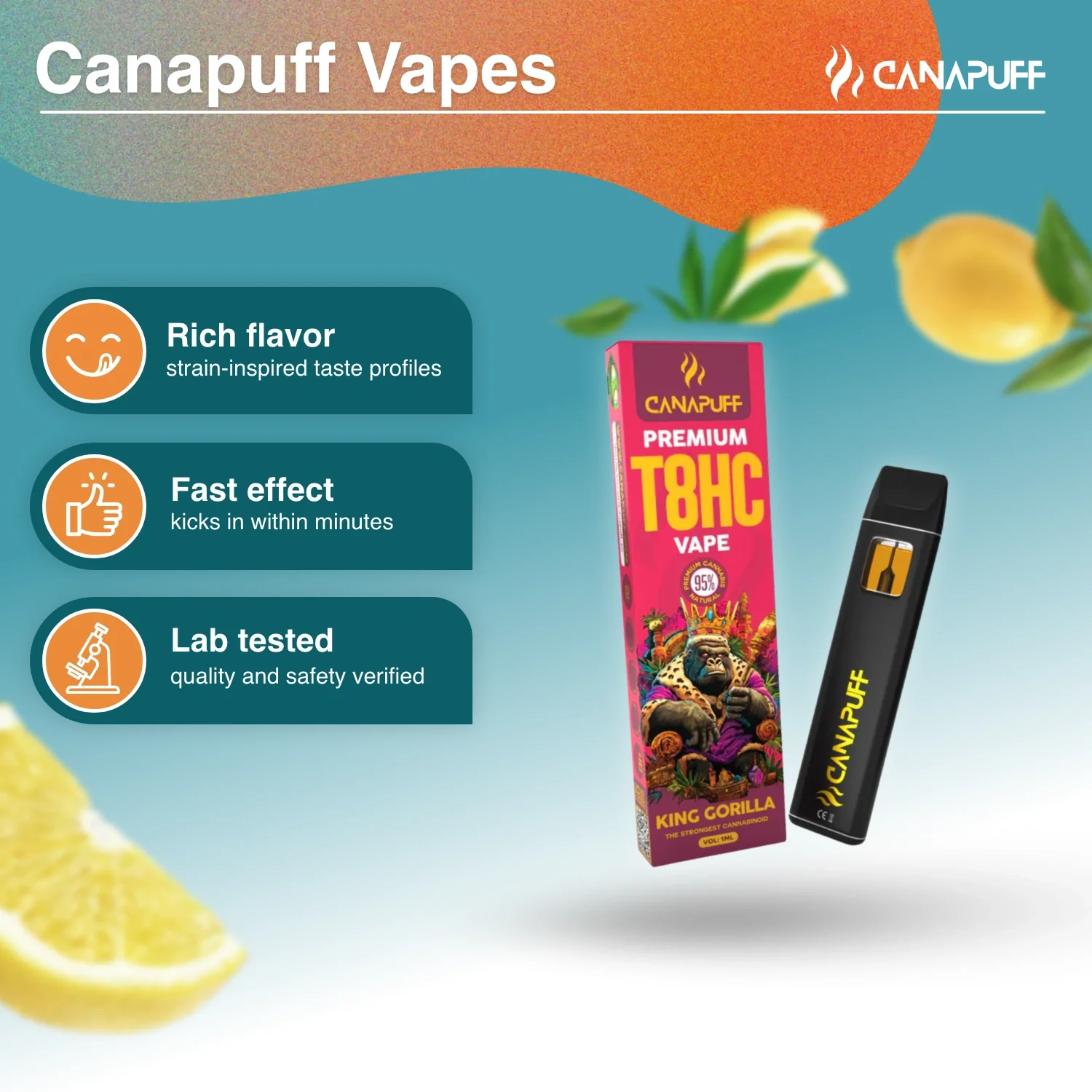 T8HC Vape King Gorilla 95 % 1 ml - Image 2