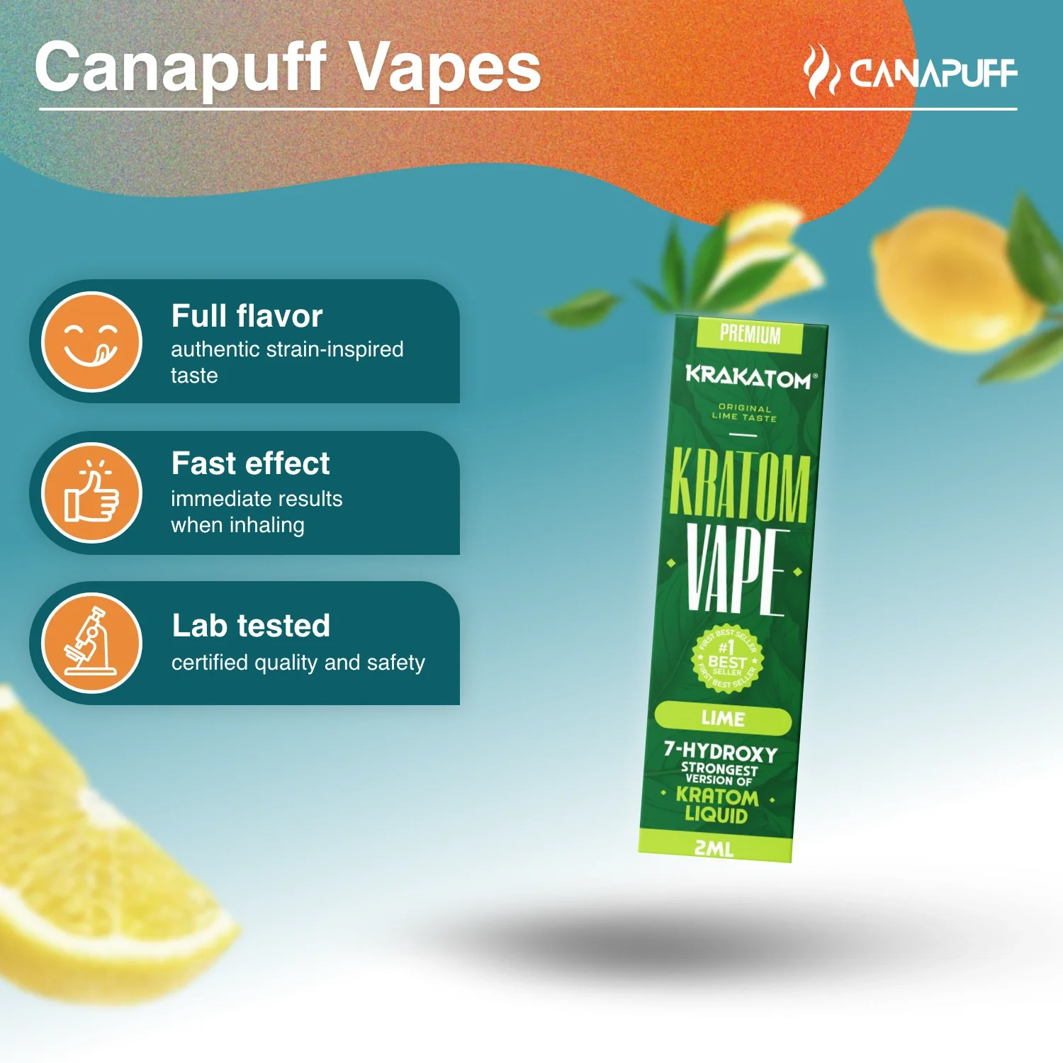 Krakatom 7-Hydroxy Kratom Vape Limette - Image 2