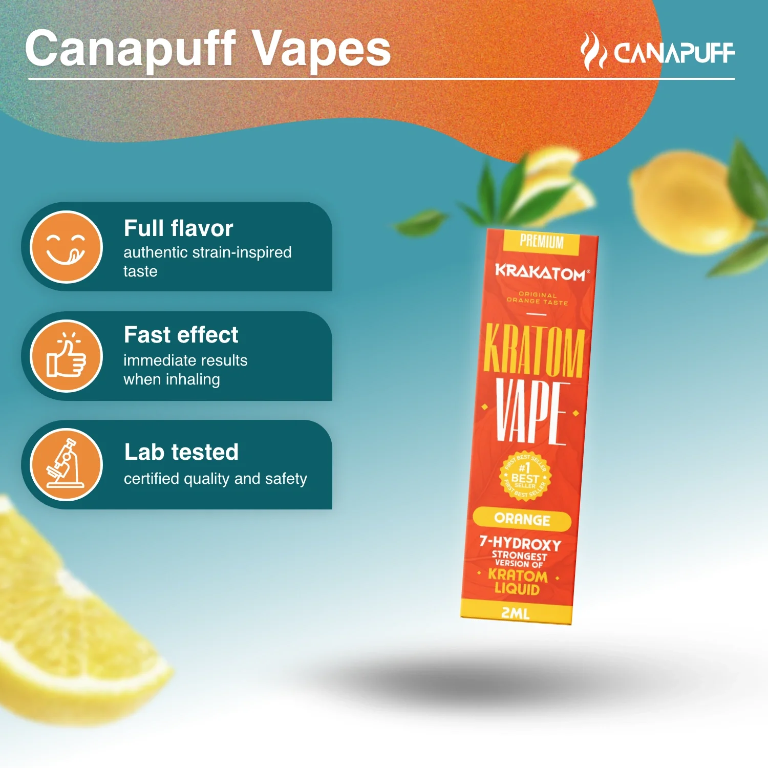Krakatom 7-Hydroxy Kratom Vape Orange - Image 2