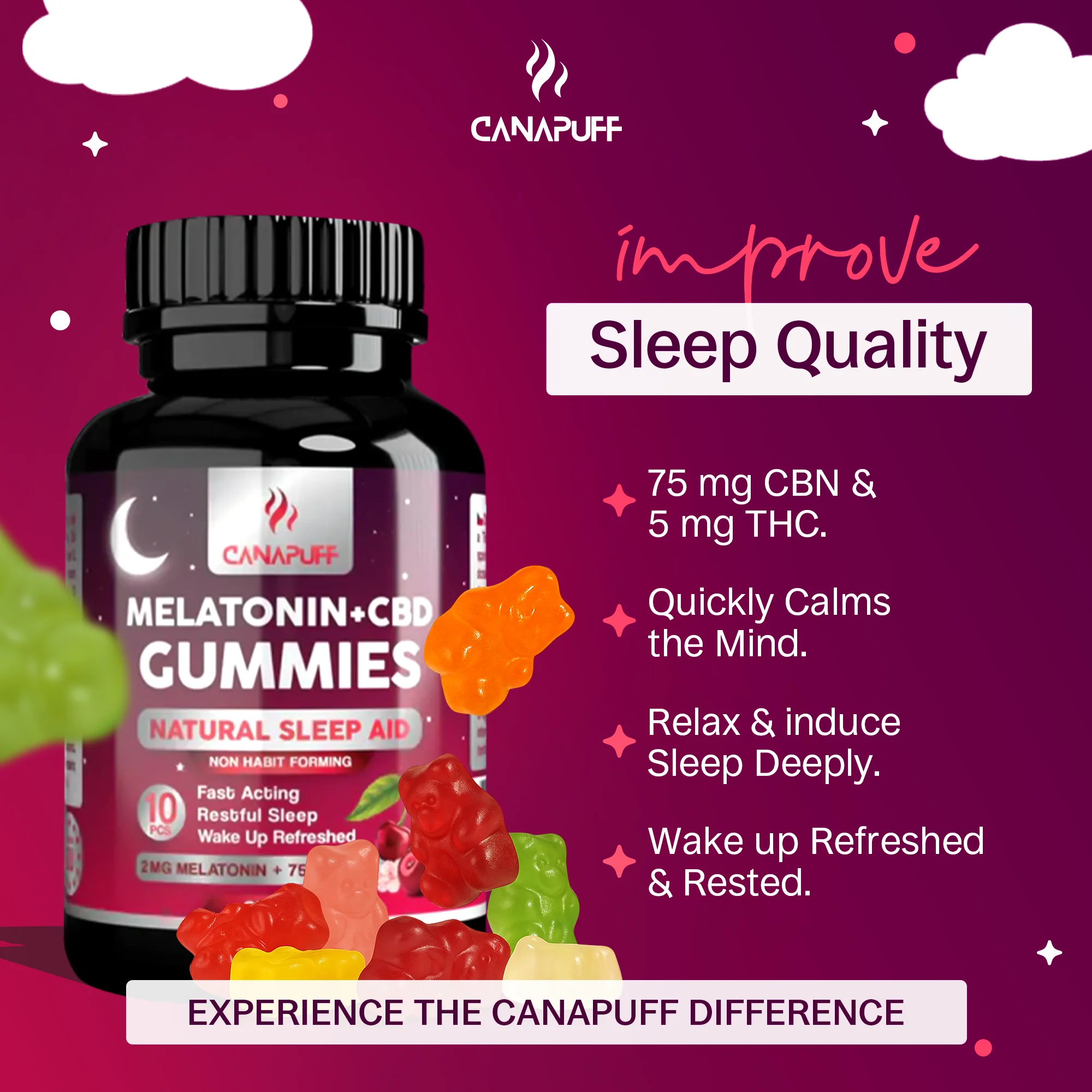 Melatonin+CBD Gummibärchen Kirsche - Image 3