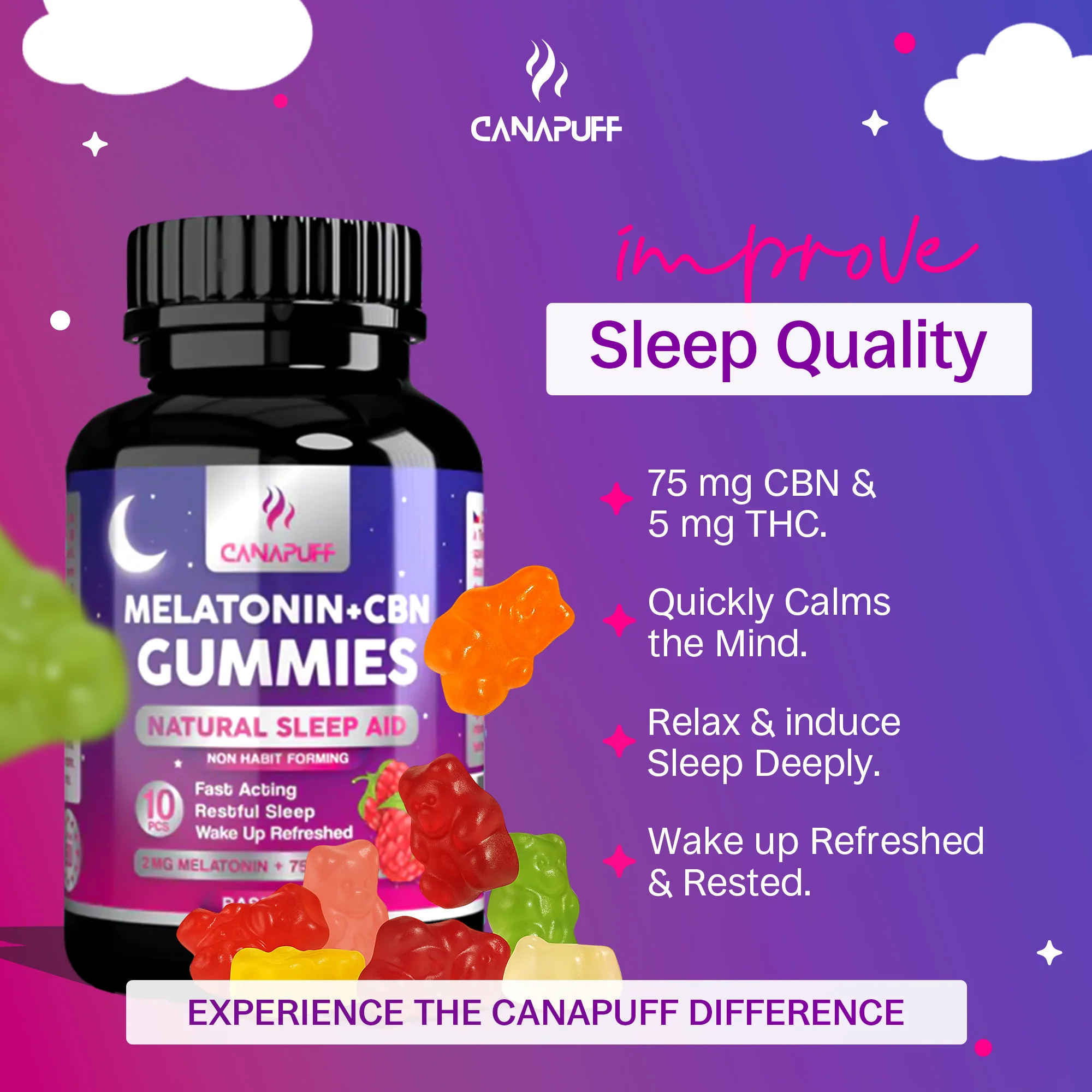 Melatonin+CBN Gummibärchen Himbeere - Image 3