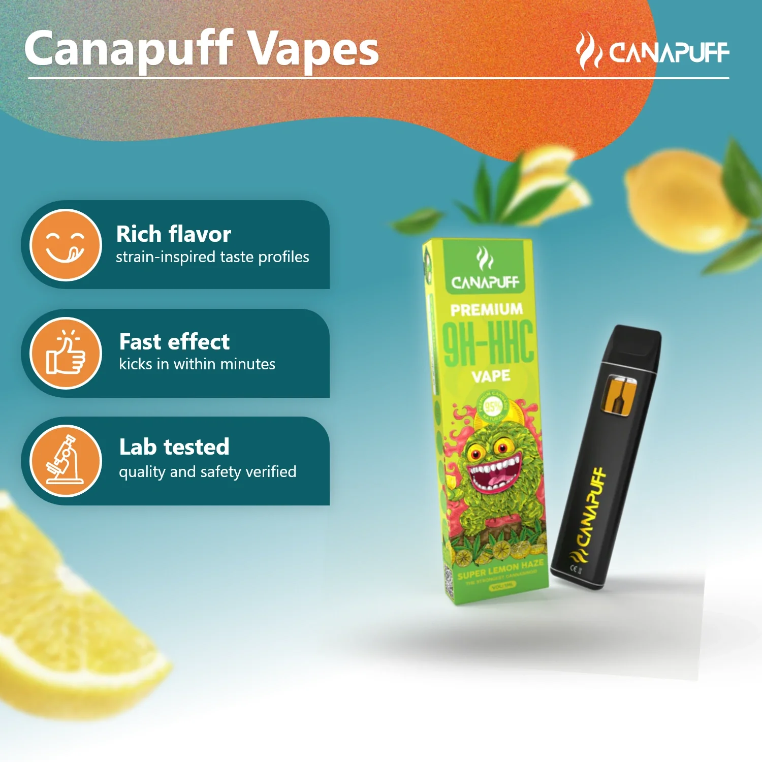 9H-HHC Vape Super Lemon Haze 95% 1ml - Image 2