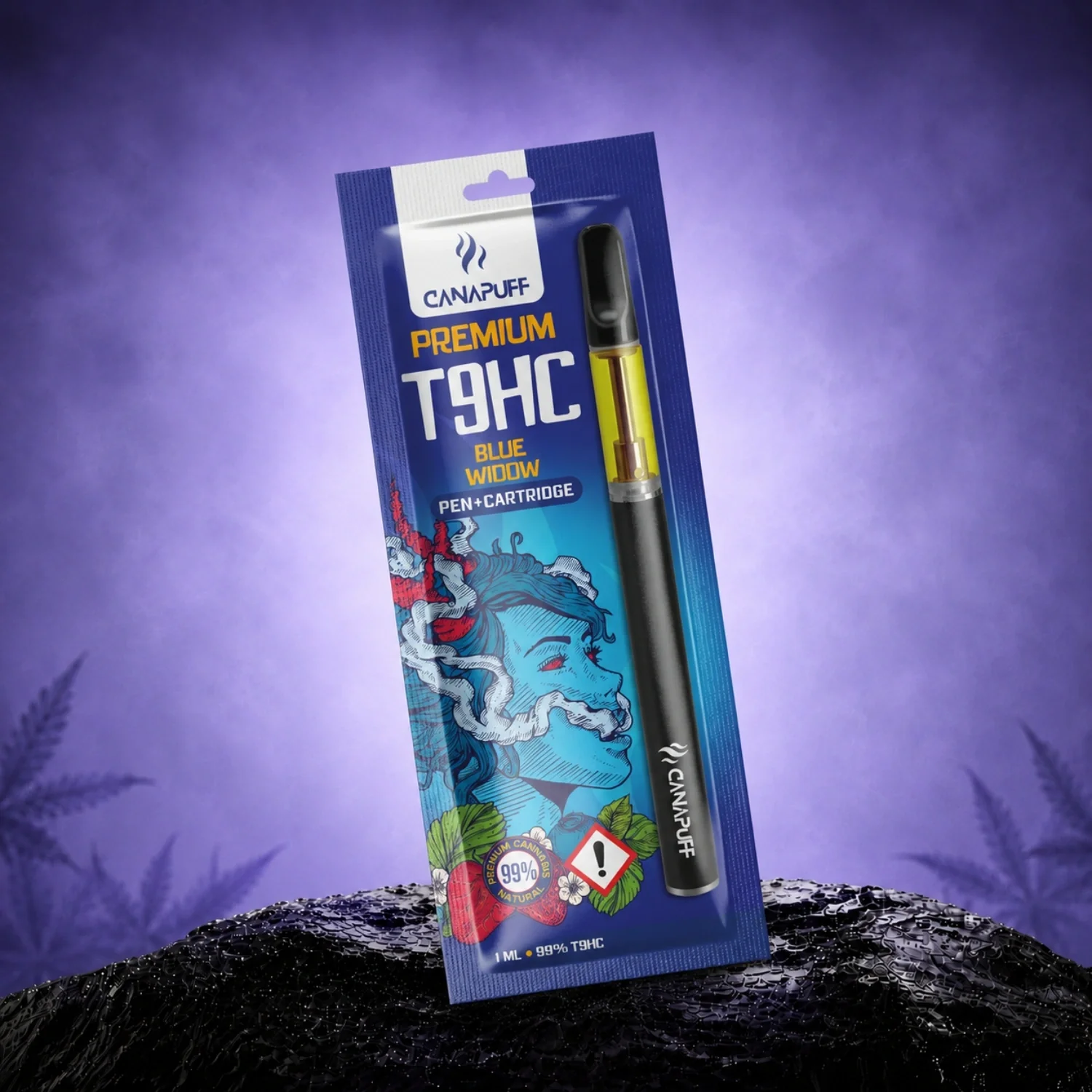 T9HC Pen+Kartusche Blue Widow 99%