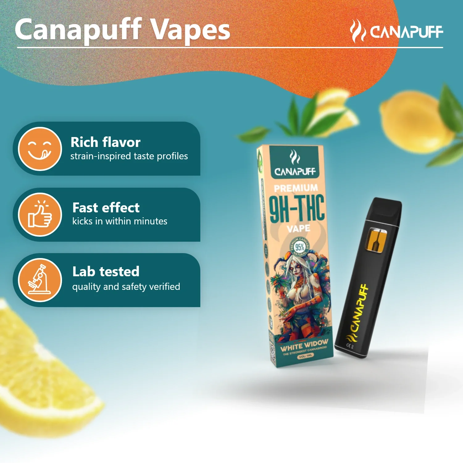 9H-THC Vape White Widow 95% 1ml - Image 2
